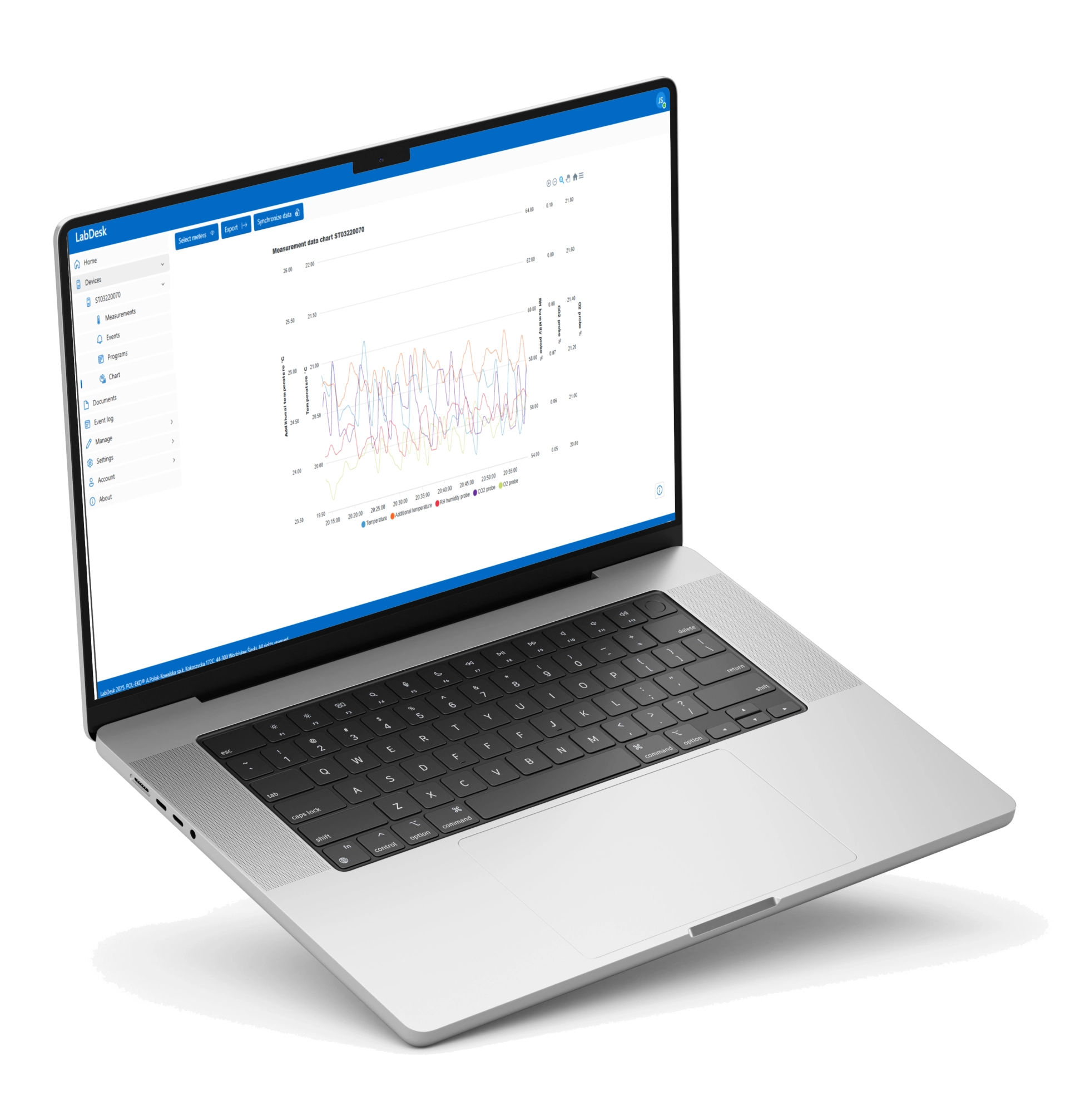 LabDesk CFR software running on a laptop